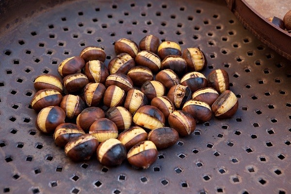Roasted chestnuts in the street of Rome, Italy