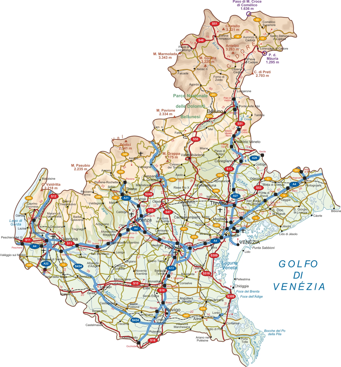 Mapa Wenecja Euganejska